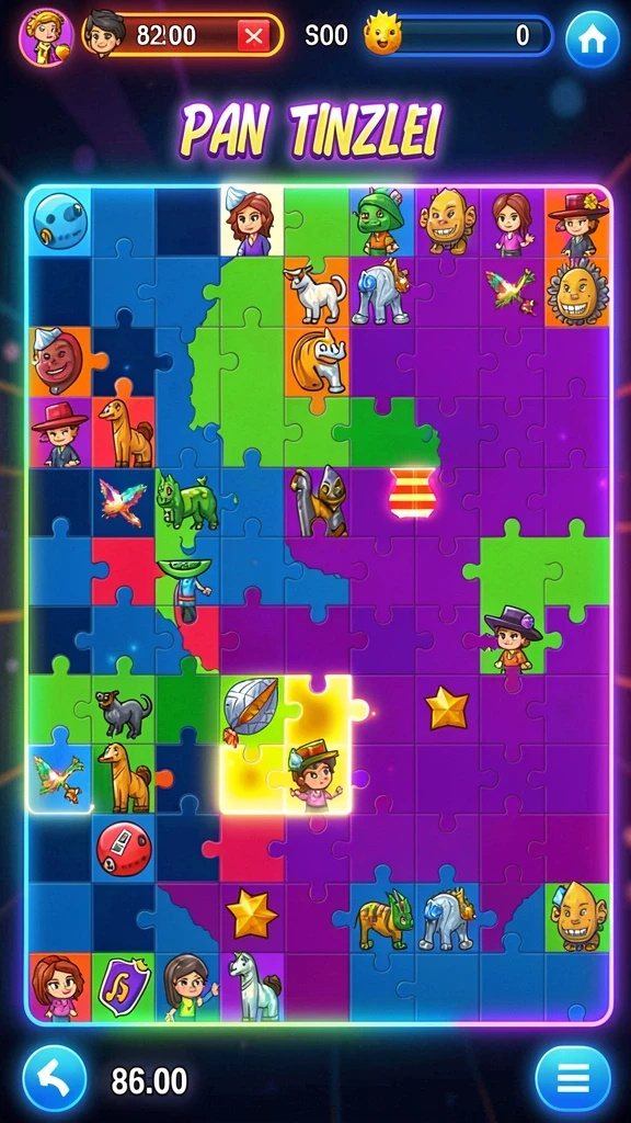 Tampilan awal game yang menarik dan penuh warna.