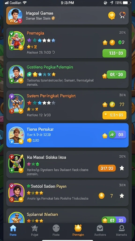 Karakter unik dengan kemampuan masing-masing.