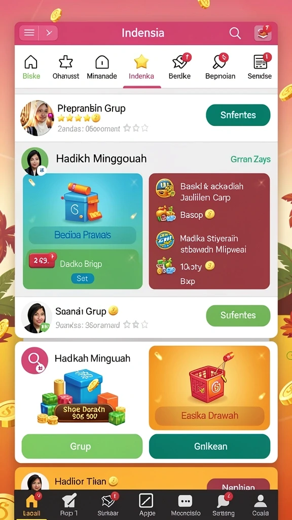 Screenshot menggambarkan misi yang menarik dengan berbagai NPC.