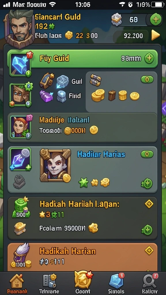 Tangkapan layar menampilkan menu permainan dengan berbagai pilihan level.